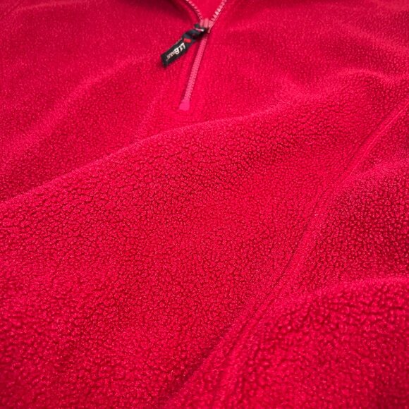 LL Bean Red Fleece Pullover Small Women's Quarter Zip Outdoors Jacket Sweater - Picture 8 of 11
